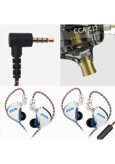 C12 İn Kulak Monitör Kulaklıklar 5ba 1dd Hibrid Hifi Iem Kulaklık Gürültü Izole Stereo Kablolu Kulakiçi Müzisyenler Audiophile Şarkıcılar Dj