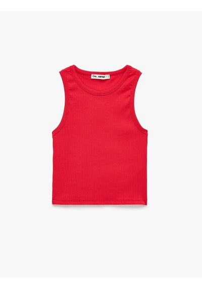 Koton Pamuklu Slim Fit Kaşkorse Bisiklet Yaka Kolsuz Atlet Kırmızı 6sal30261ık