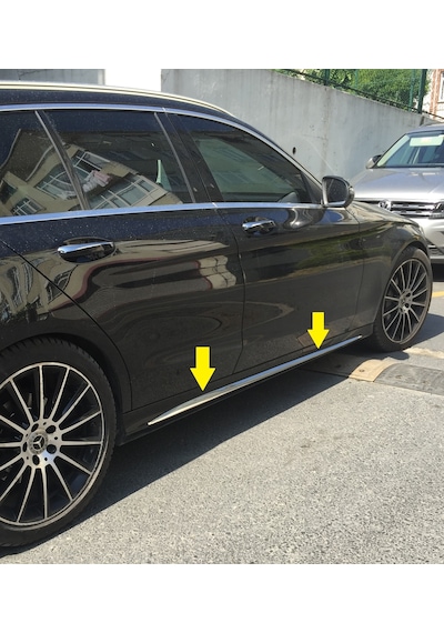 Mercedes W205 C Serisi Amg Krom Yan Kapı Çıtası Aks. 4 P. P.Çelik