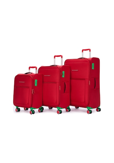 United Colors Of Benetton Ultra Light 3'lü Valiz Seti Büyük - Orta Ve Kabin Boy Kırmızı Bnt2800