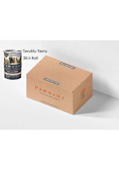 Promama Growth 5000 Yavru Tavuklu Etli Yaş Konserve Köpek Maması 400 Gr. 36'lı Koli