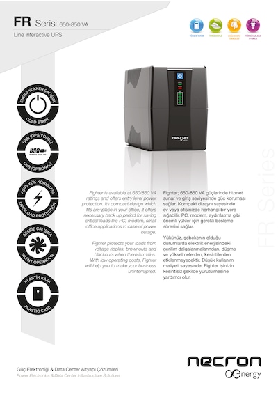 Necron Fr Serisi 850VA Lıne Interactıve Kesintisiz Güç Kaynağı UPS