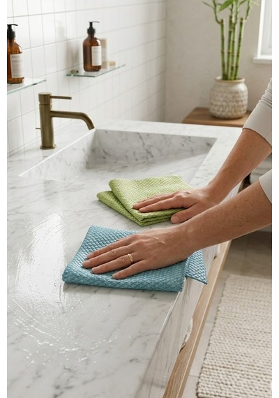 Myclean 2'li İz Bırakmayan Mikrofiber Cam Bezi 30x40cm Mavi - Yeşil