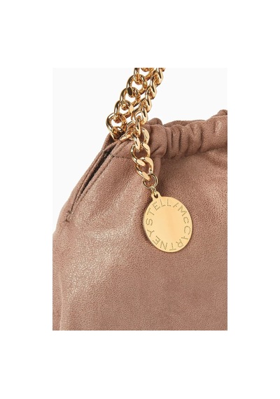 Stella Mccartney Mini Falabella Bej Renkli, Shaggy Deer Vegan Deri, Çekme Ipli Omuz Çantası