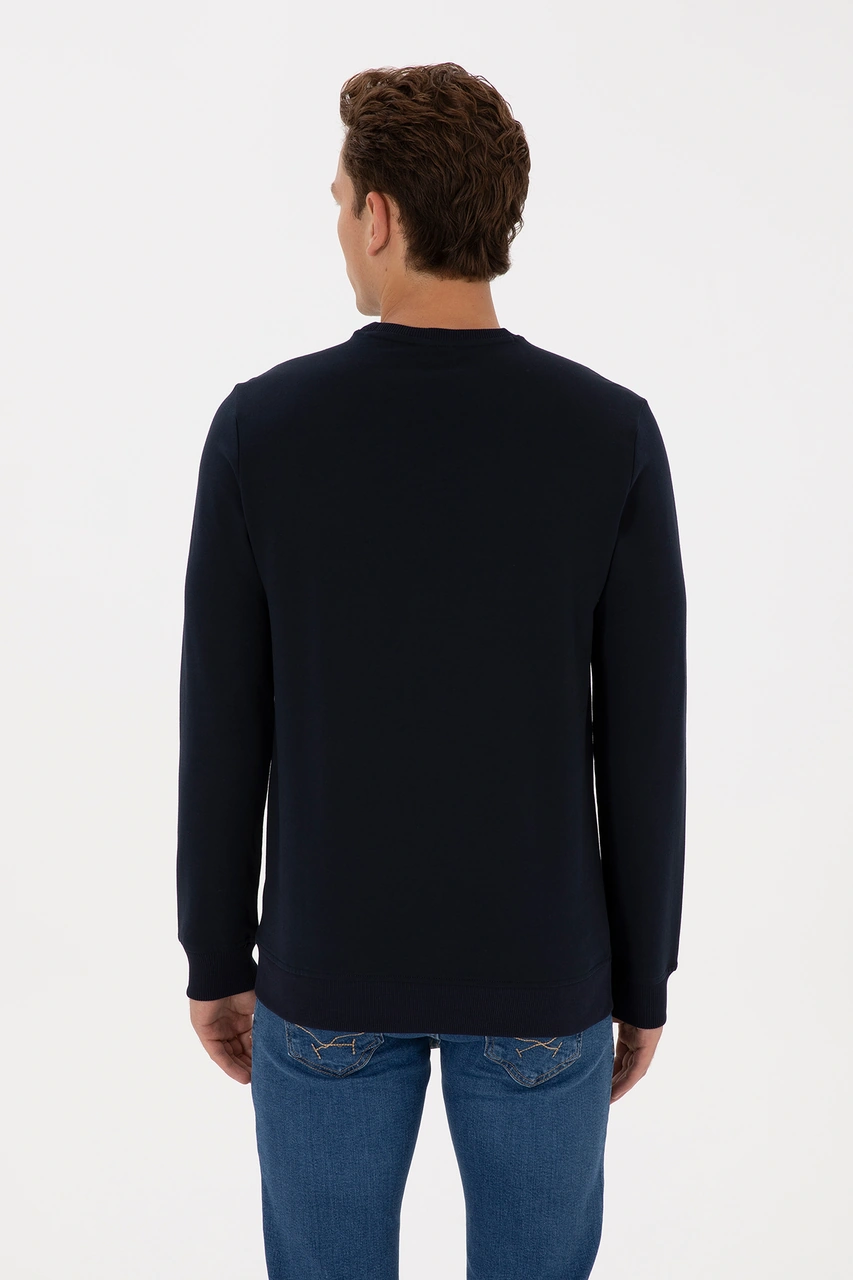 U.S. Polo Assn. Erkek Regular Fit Bisiklet Yaka Lacivert İnce Sweatshirt 50324788-VR033