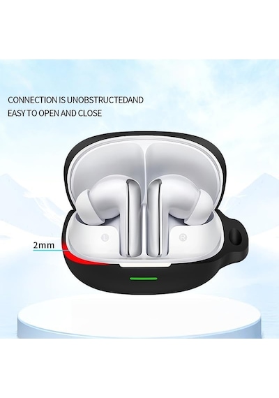 Caseonn Qcy Melobuds N65 Kılıf Askı Aparatlı Mat Silikon Beyaz