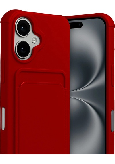 Apple, Uyumlu iPhone 17 Kelvin Kartvizitli Silikon Kırmızı