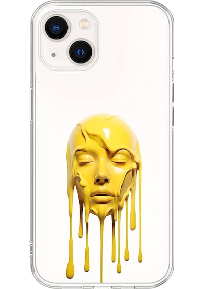 Apple Uyumlu iPhone 13 Şeffaf Kılıf Estetik Yüz 6 Tasarımlı