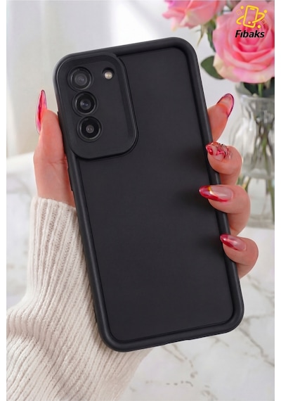 Fibaks Galaxy S21 Fe Uyumlu Kılıf Kamera Korumalı Yumuşak Dokulu Darbe Emici Siyah Silikon Kapak