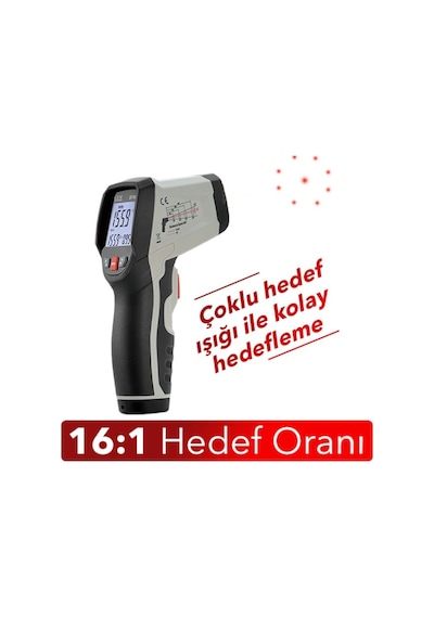 Cem Dt835 Dairesel Lazer Termometre-800 C