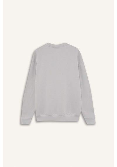 DeFacto Boxy Fit Bisiklet Yaka Baskılı Sweatshirt X8282AZ24AUGR184