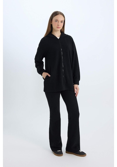 DeFacto Wide Leg Geniş Paça Esnek Belli Uzun Boy Pantolon E4387AX24WNBK81 Siyah
