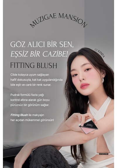 Ciltle Bütünleşen Ve Pürüzsüzleştiren, Yumuşak Dokulu Allık Muzıgae Mansıon Fitting Blush 02 Kinda 97699562