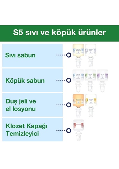 Tork 565200 Dozaj Ayarlı Mini Köpük Ve Sıvı Sabun Dispanseri Beyaz Beyaz
