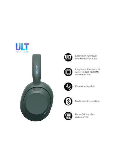 Sony Ult Wear - Gürültü Engelleme Özelliğine Sahip Kablosuz Kulaklıklar, Ult Güçlü Ses, Üstün Derin Bas, Wh-1000xm5 İle Aynı İşlemci, Net Aramalar, 30 Saatlik Pil Ömrü, İos Ve Android - Orman Grisi Sony Ult Wear - Gürültü Engelleme Özelliğine Sahip Kablosuz Kulaklıklar, Ult Güçlü Ses, Üstün Derin Bas, Wh-1000xm5 İle Aynı İşlemci, Net Aramalar, 30 Saatlik Pil Ömrü, İos Ve Android - Orman Grisi