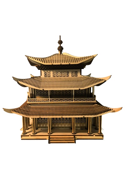 Geleneksel Doğu Köşkü Ahşap Maket Seti Dıy 3d Puzzle Pagoda Tarihi Mimari Koleksiyoner Modeli 466 Parça