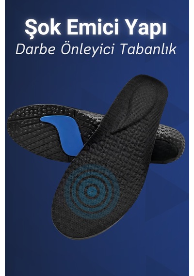 Dopar Spor Tabanlık Şok Emici Topuk Destekli Nefes Alabilen Yüksek Darbe Önleyici İç Taban