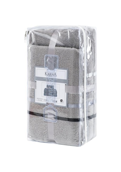 Banyo Havlu Seti 4 Lü Bale Premium - 70x140cm X2 / 50x90cm X2 Gri