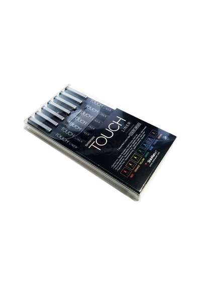 Touch Liner Brush Çizim Kalemi Fırça Uçlu 7 Renk Set