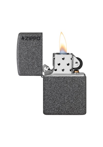 Zippo Iron Stone Black Logo Dizayn Çakmak
