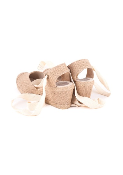 Star Tombis Gerçek Elişi Arkası Açık Geniş Ipli Burnu Hasırlı Dolgu Topuk Keten Kadın Espadril Handmade Hasır