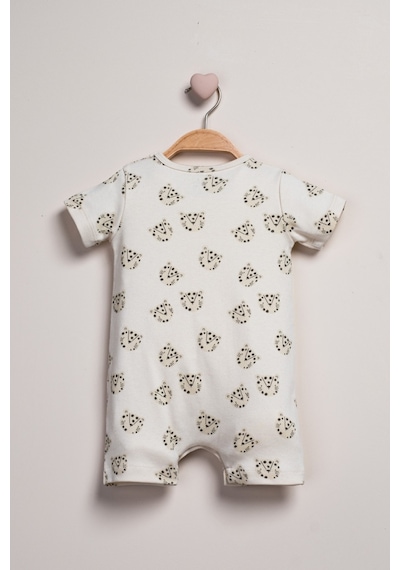 Baby Fou Kısa Kollu Barbatöz Tulum Ekru