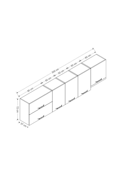 Minar 300 Cm Mutfak Dolabı Beyaz 300-B8-Üst Modül Beyaz