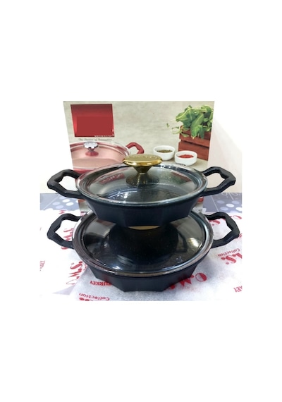 Oms Dodeca Döküm Granit Sahan Seti 18-22 Cm Siyah 3726