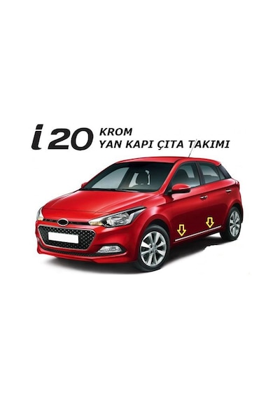 Hyundai İ20 Yan Kapı Çıtası Kromu Nikelajı 4 Parça 2015   Üzeri