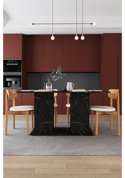 Modern Dolaplı 6 Kişilik Mutfak Yemek Masası Ve Sandalye %100 Mdf Mutfak Yemek Odası Masası Takımı Ymt06 Royal Mermer Modern Dolaplı 6 Kişilik Mutfak Yemek Masası Ve Sandalye %100 Mdf Mutfak Yemek Odası Masası Takımı Ymt06 Royal Mermer