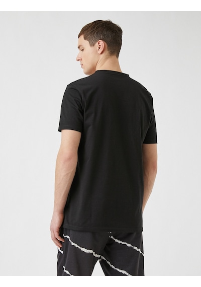 Koton Slim Fit Basic Tişört Siyah 2sam10389hk Siyah