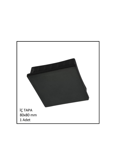 Plastik İç Tapa, Profil Tapası, Kare, Siyah, 80x80 Mm Siyah