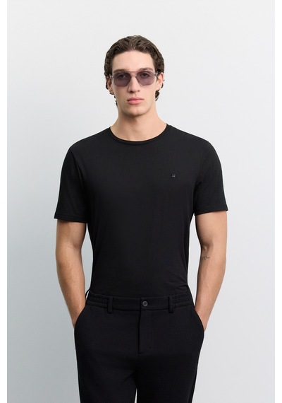 Avva Erkek Siyah Yanı Lastikli Gofreli Elastan Slim Fit Pantolon A62y3080