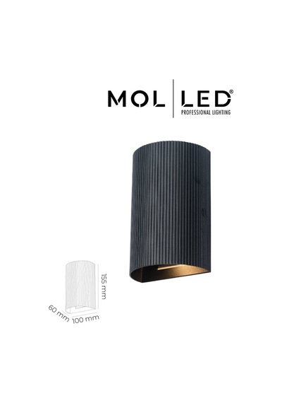 Molled Aura Serisi Siyah Çift Yönlü Dekoratif Gu10 Duylu Aplik - Mol8113