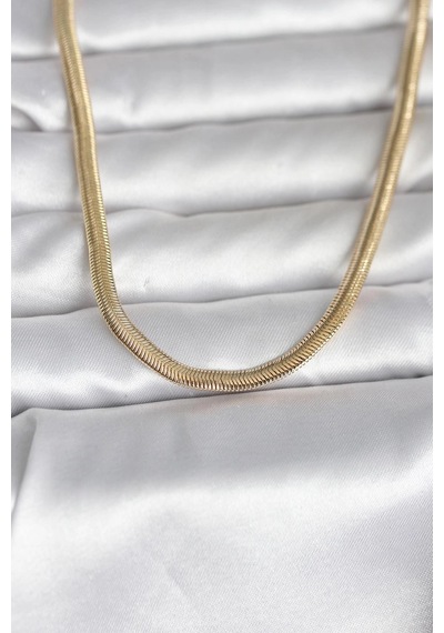 Mey İthalat Cm 14k Gold Renk Yassı Yılan Zincir Model 45 Cm Kadın Kolye Çok renkli