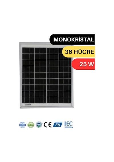 Lexron 25 W Watt Monokristal Güneş Paneli