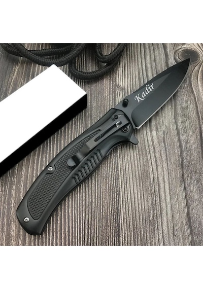 Sog Kişiye Özel Serisi Ahşap Saplı Kamp Outdoor Çakı Bıçak Siyah