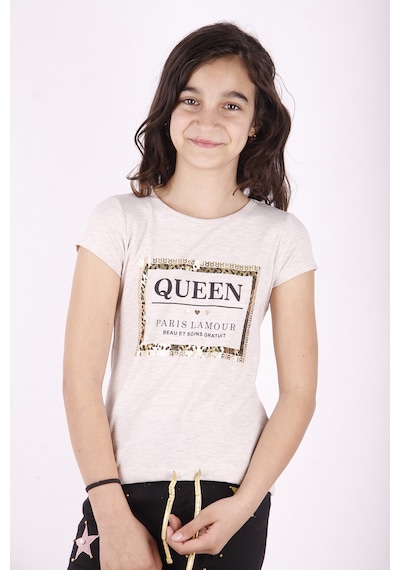 Toontoy Kids Toontoy Kız Çocuk Queen Varak Leoapar Baskılı Tişört Bej Toontoy Kids Toontoy Kız Çocuk Queen Varak Leoapar Baskılı Tişört Bej