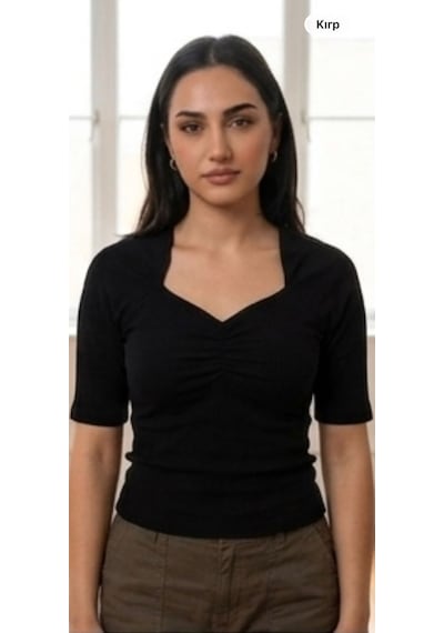 Kadın Drapeli Yaka Slim Fit Bluz , Şık Ve Zarif Günlük Stil Siyah Kadın Drapeli Yaka Slim Fit Bluz , Şık Ve Zarif Günlük Stil Siyah