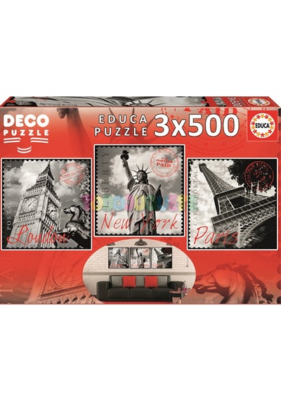 17096/edu 3x500pcs Bıg Cıtıes /Educa Educa Puzzle