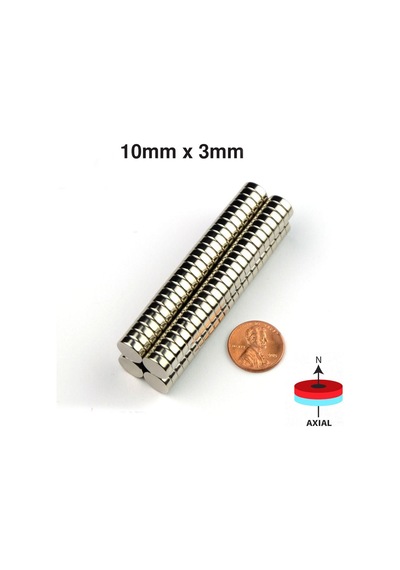 30 Adet Çap 10Mm X Kalınlık 3Mm Güçlü Yuvarlak Neodyum Mıknatıs