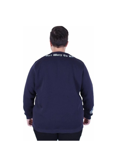 Starbattal Büyük Beden Bisiklet Yaka 3ip Sweat Dream 25715 Lacıvert Lacivert