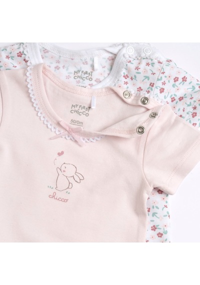 Chicco Kız Bebek 2li Kısa Kollu Body Set 09101763000000 000011 Pembe