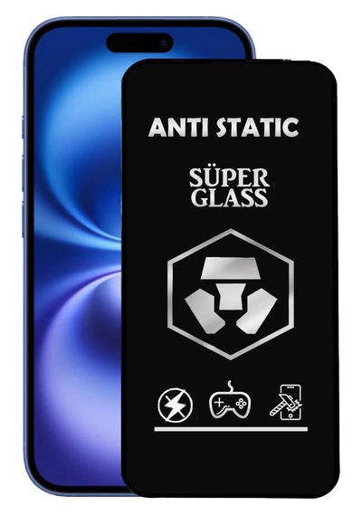Apple Uyumlu   iPhone 16 Anti Static Toz Tutmaz Çerçeveli Ekran Koruyucu