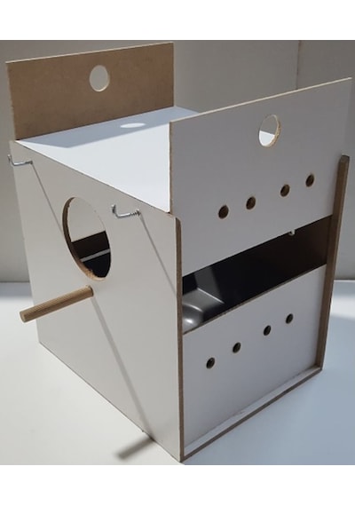 Muhabbet Yuvalik-çi̇ft Sürgülü - Plasti̇k Folluk -Ahşap Mdf Yuva