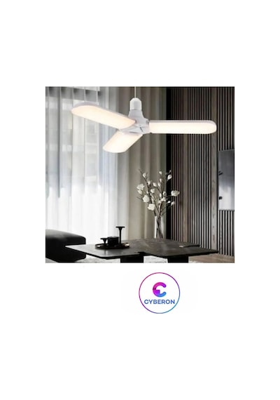 3 Kanatlı Katlanabilir Pervane Led Ampul Beyaz Işık Aydınlatma Lambası Tekli Beyaz Işık E27 Led Ampu