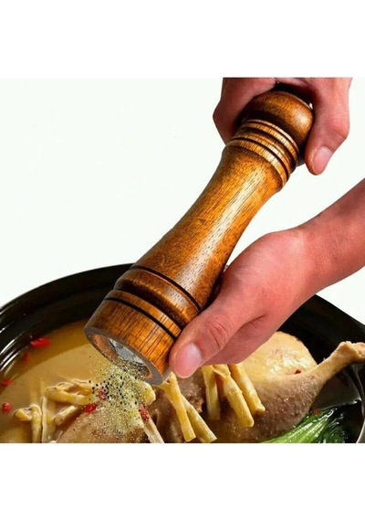 Doğal Ahşap Gövdeli Öğütücü Seramik Bıçaklı Baharat Ve Tuz Değirmeni 27 Cm 2 Adet Diğer