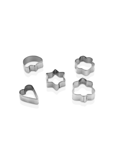 Lunaev 5 Pcs Metal Kurabiye Kalıp - Yıldız - Papatya - Ağaç Fırın Ve Kek Kalıbı .