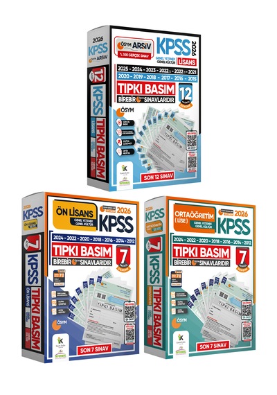 2026 Kpss Lisans Önlisans Ortaöğretim 12+7+7 Ösym Çıkmış Soru Tıpkı Basım Tg Dijital Çözümlü Set