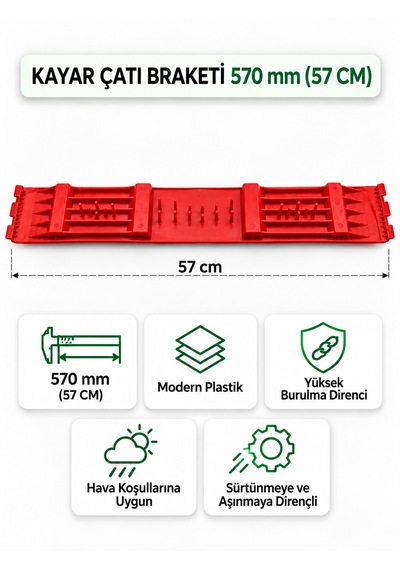 Dorse/treyler Çatı Katlama Plakası Kayar Çatı Braketi 570 Mm Kırmızı
